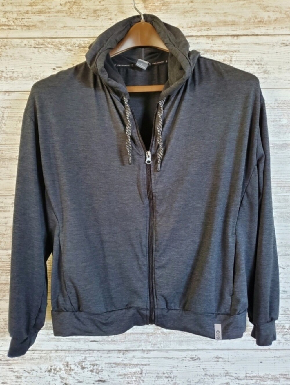 Free Country Cloud Knit Zip Up Hoodie Jacket Heather Gray Unisex